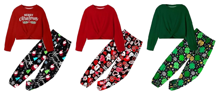 Girls 5–14Y 2-Piece Twist-Front Sweatshirt & Camo Pants Set - These camo sets hit the sweet spot. They’re fun, stylish, and simple without feeling plain. The twist-front top gives it a trendy touch, and the camo pants give it personality — but both pieces can be mixed and matched with the everyday shirts, hoodies, and pants your daughter already owns. Meaning — you’re not just buying one outfit. You’re buying multiple outfit combos for the same low price.